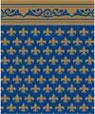 Dollhouse Miniature 1/4" Scale Wallpaper: Fleur-De-Lis, Midnight